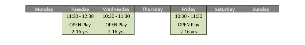 Open Play Timetable