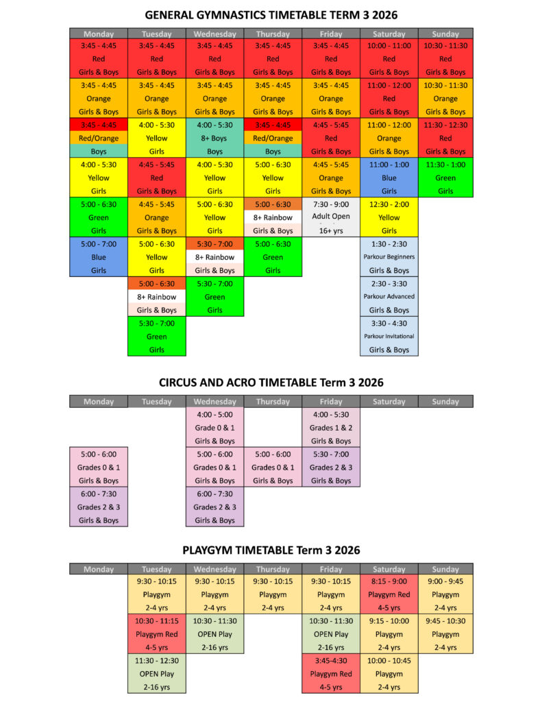 Term 3 Timetable 2026